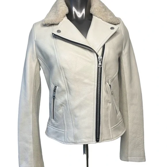 NWT Ugg Women's Cream Shearling Collar Jacket - medium